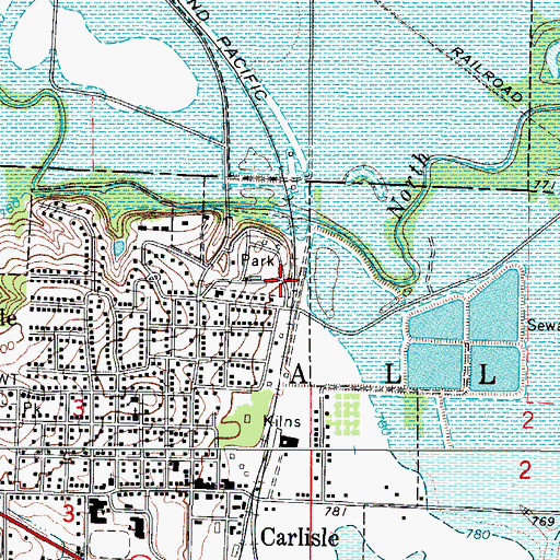Topographic Map of Carlisle Water Treatment Plant, IA