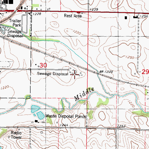 Topographic Map of Carroll City Wastewater Plant, IA