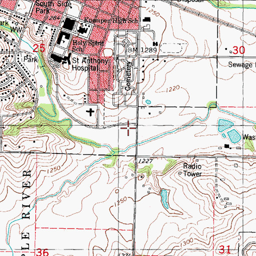 Topographic Map of Carroll Water Treatment Plant, IA