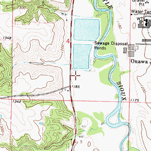 Topographic Map of Cherokee Wastewater Treatment Plant, IA
