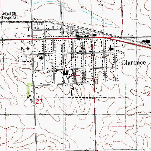 Topographic Map of Clarence Water Treatment Plant, IA