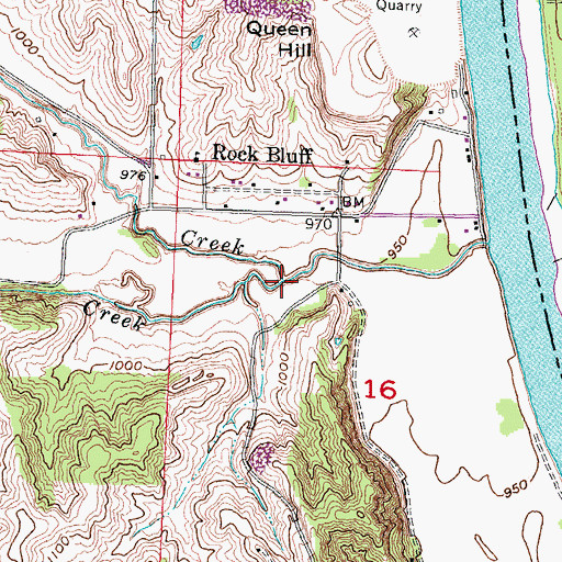 Topographic Map of Rock Creek, NE