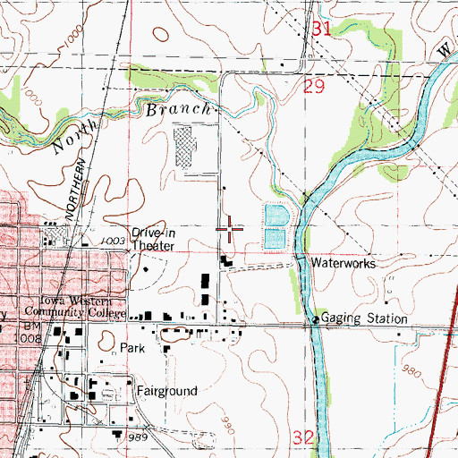 Topographic Map of Clarinda Water Filter Plant, IA