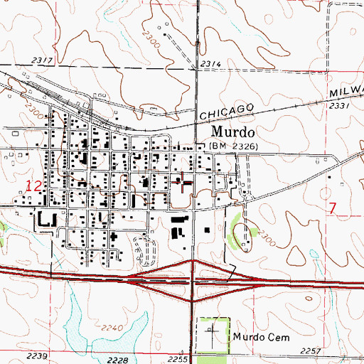 Topographic Map of Murdo Auditorium, SD