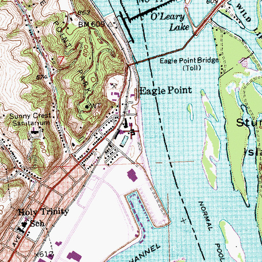 Topographic Map of Eagle Point Water Plant, IA