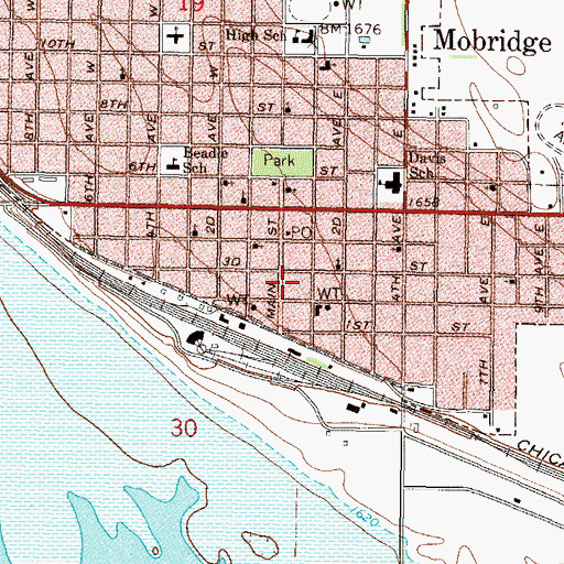 Topographic Map of Scherr Howe Arena, SD