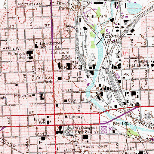 Topographic Map of Orpheum Theater, SD