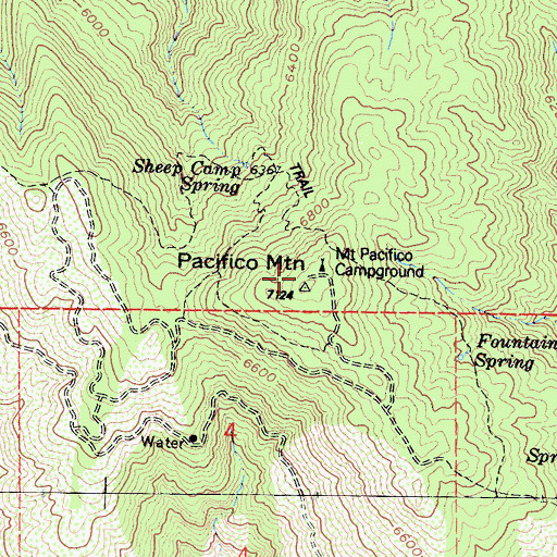 Topographic Map of Pacifico Mountain, CA
