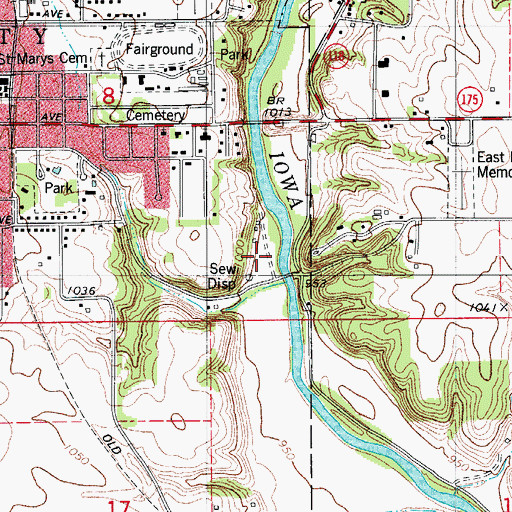 Topographic Map of Eldora Wastewater Plant, IA