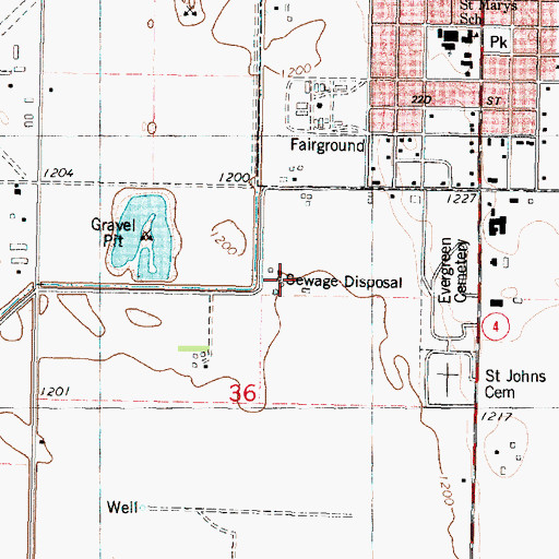 Topographic Map of Emmetsburg Wastewater Plant, IA