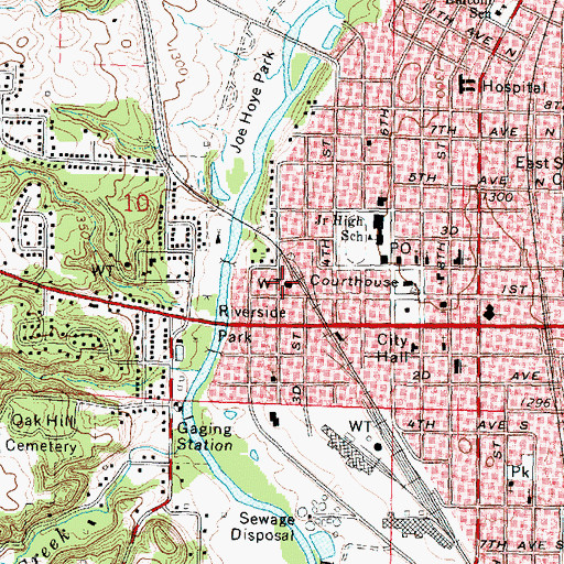Topographic Map of Estherville Water Treatment Plant, IA