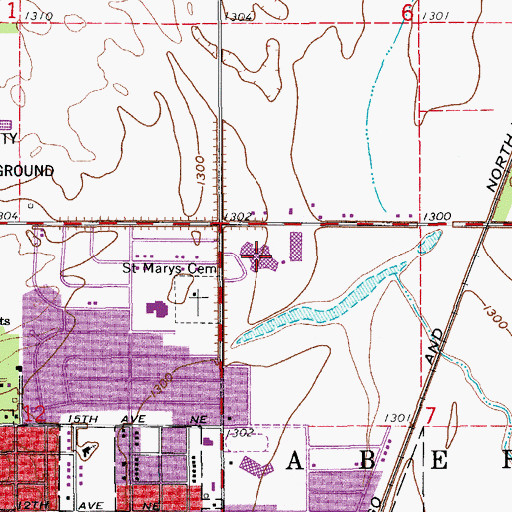 Topographic Map of Holgate Middle School, SD