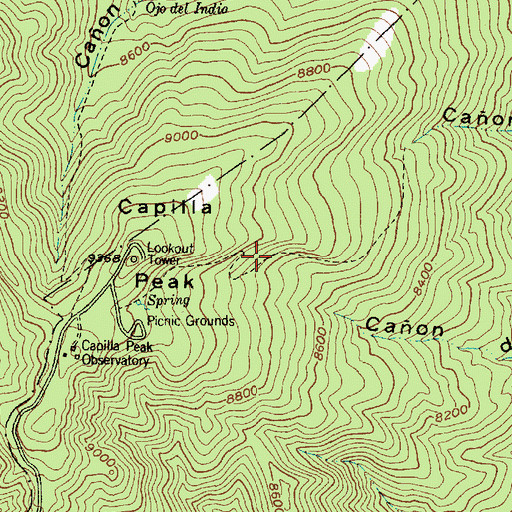 Topographic Map of Jaral Trail, NM
