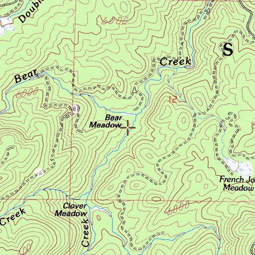 Topographic Map of Packsaddle Creek, CA