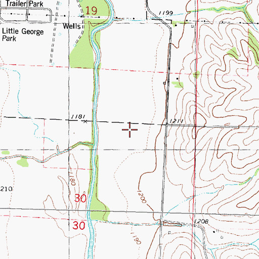 Topographic Map of Harlan Wastewater Treatment Plant, IA