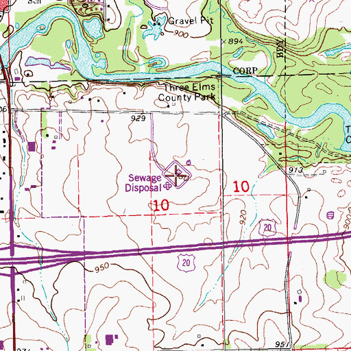 Topographic Map of Independence Wastewater Treatment Plant, IA