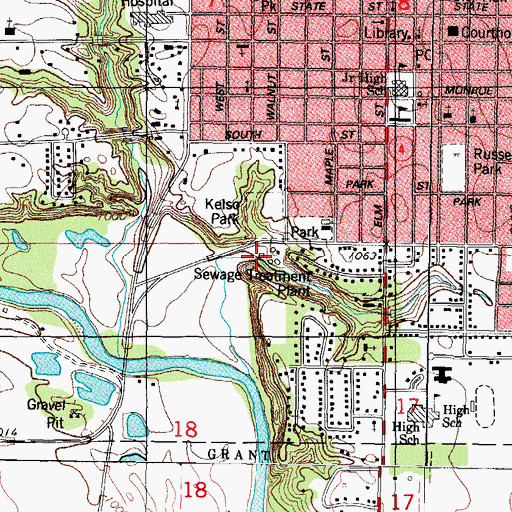 Topographic Map of Jefferson Wastewater Plant, IA