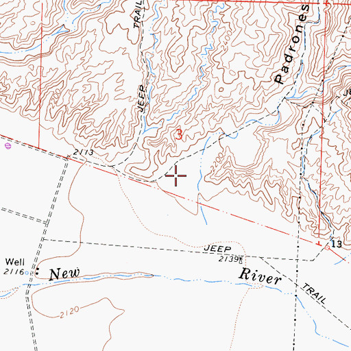 Topographic Map of Padrones Canyon, CA