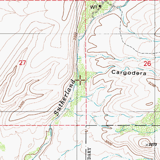 Topographic Map of Cargodera Canyon, AZ