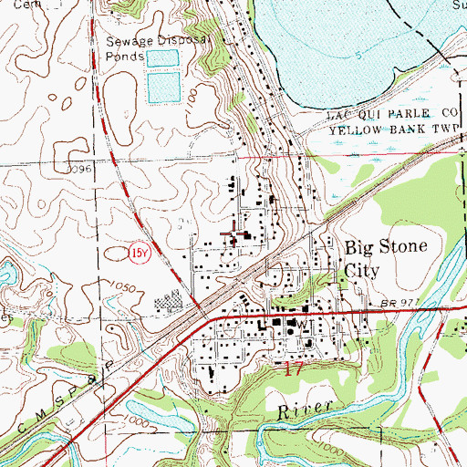 Topographic Map of Big Stone City Middle School, SD