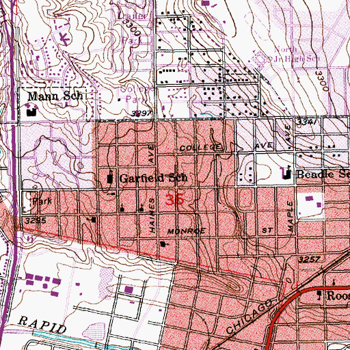 Topographic Map of Black Hills Lutheran Middle School, SD