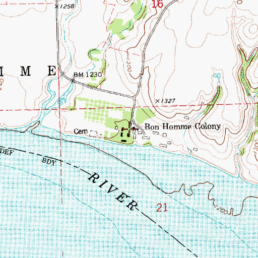 Topographic Map of Hutterische Colony Elementary School, SD