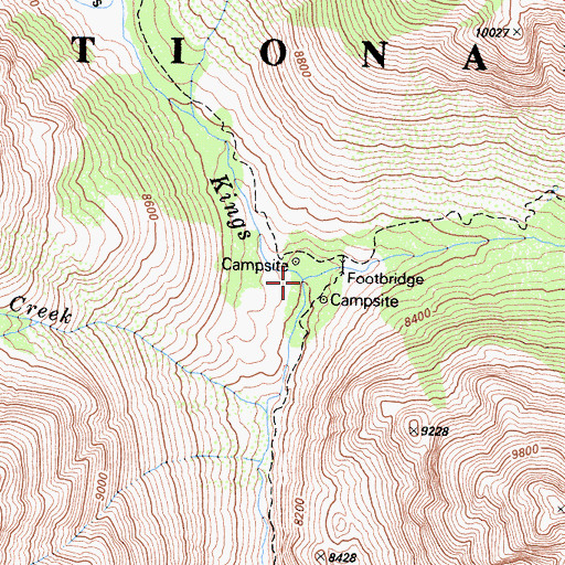 Topographic Map of Palisade Creek, CA
