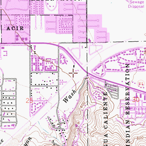 Topographic Map of Palm Canyon, CA