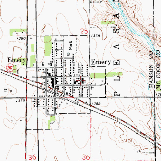 Topographic Map of Bridgewater-Emery High School, SD
