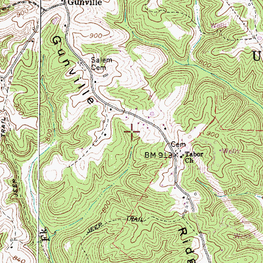 Topographic Map of Mount Tabor Church Cemetery, WV