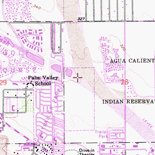 Topographic Map of Palm Canyon Wash, CA