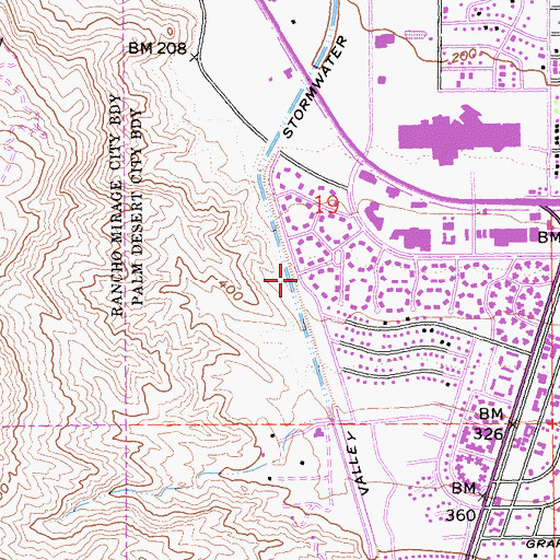 Topographic Map of Palm Valley Stormwater Channel, CA