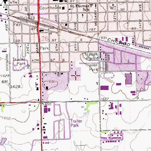 Topographic Map of Medary Elementary School, SD