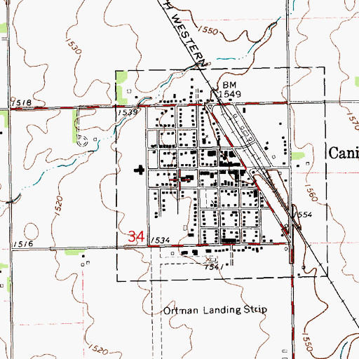Topographic Map of Canistota Elementary School, SD