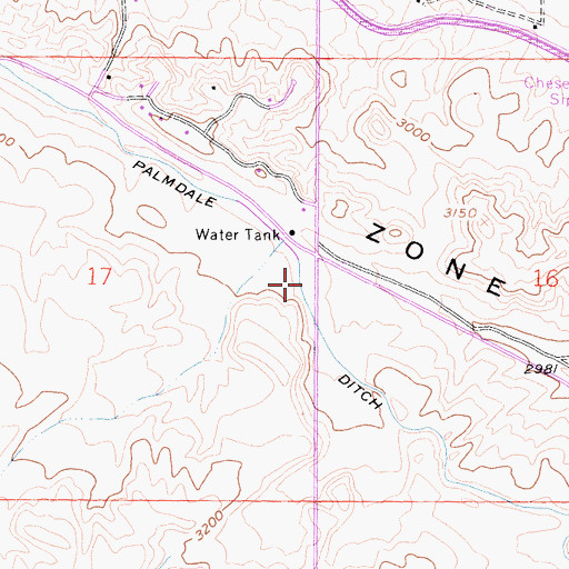 Topographic Map of Palmdale Ditch, CA