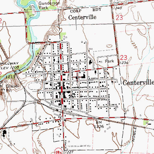 Topographic Map of Centerville Junior High School, SD