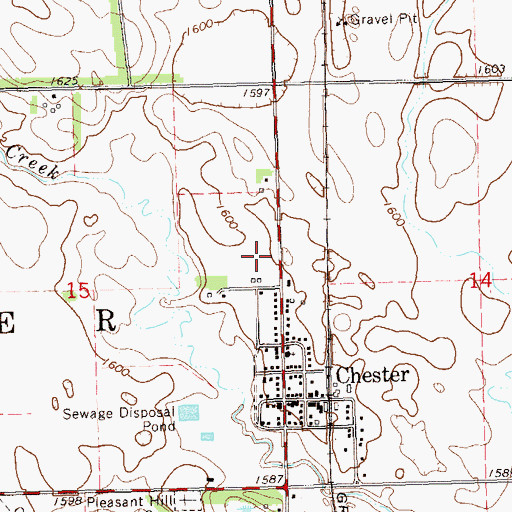 Topographic Map of Chester Elementary School, SD