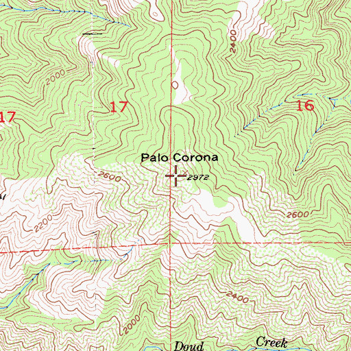 Topographic Map of Palo Corona, CA