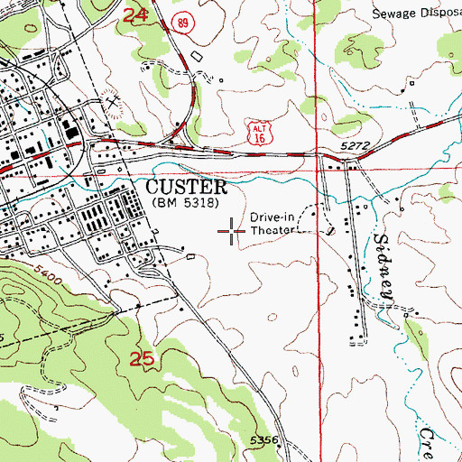 Topographic Map of Custer Elementary School, SD