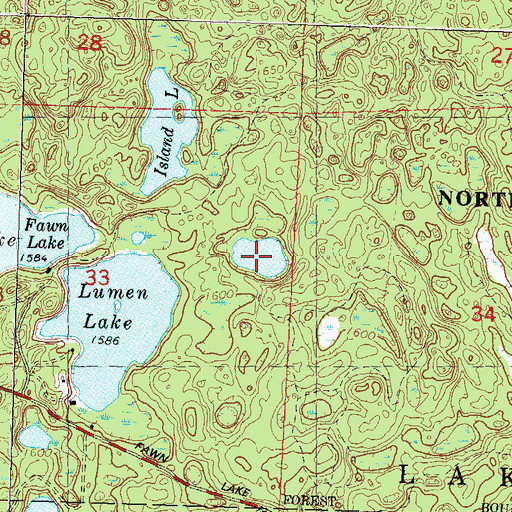 Topographic Map of Thoreau Lake, WI