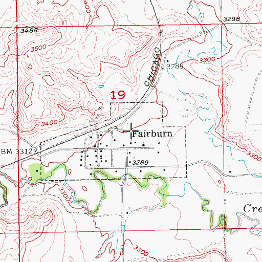 Topographic Map of Fairburn Elementary School, SD
