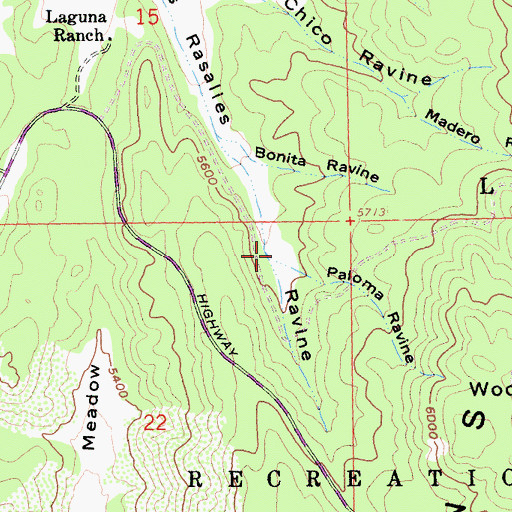 Topographic Map of Paloma Ravine, CA
