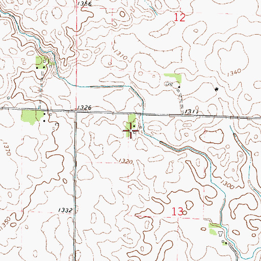 Topographic Map of Henningsen Farms, IA
