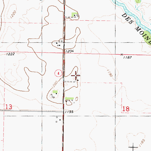 Topographic Map of J R Farms, IA