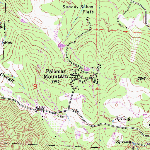 Topographic Map of Palomar Mountain, CA