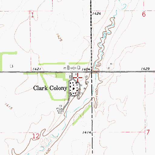 Topographic Map of Clark Colony Elementary School, SD