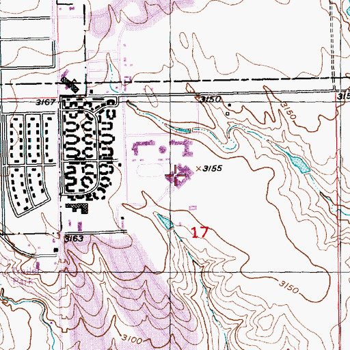 Topographic Map of Douglas High School, SD