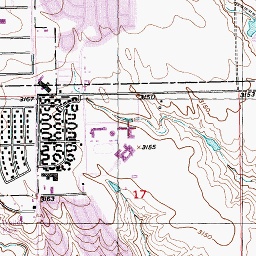 Topographic Map of Francis Case Elementary School, SD