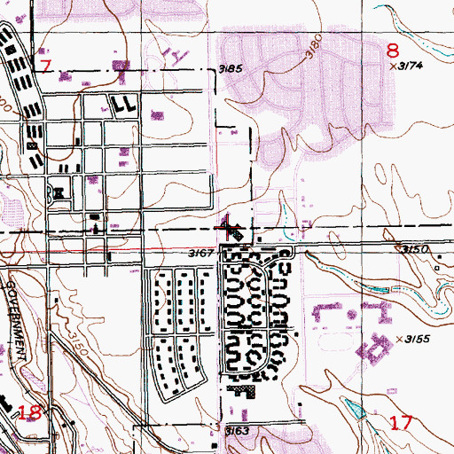 Topographic Map of Vandenberg Elementary School, SD