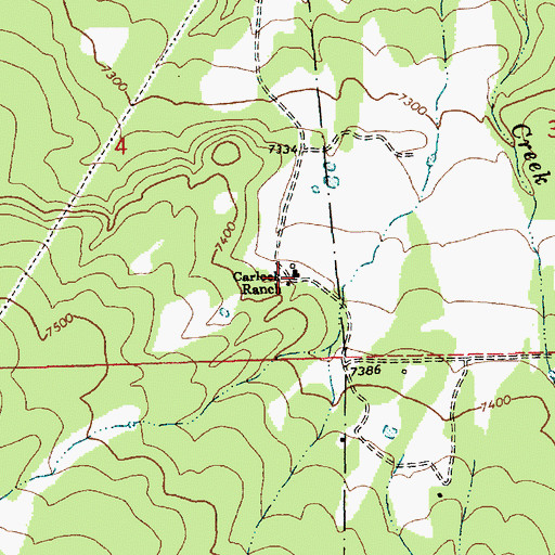 Topographic Map of Carlock Ranch, AZ
